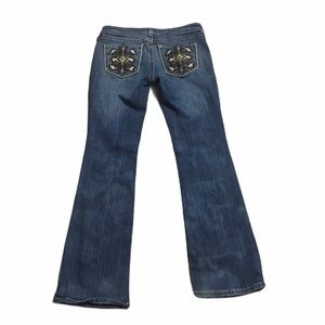 Artiat mid rise boot cut “Turquoise” jeans. Sz 29R